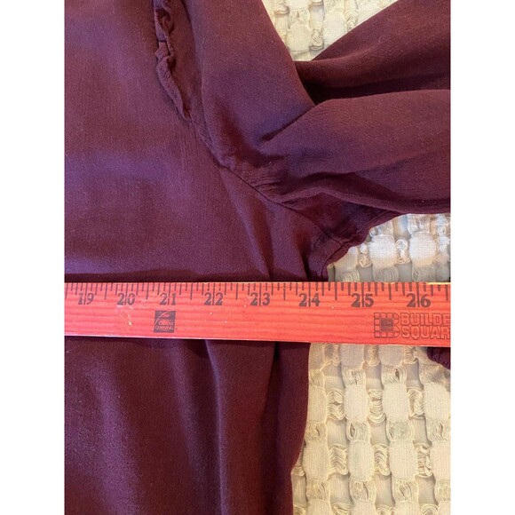 St. John’s Bay Blouse Womens Plus Size XL Burgundy  Top Flowy Casual Boho Shirt - Picture 8 of 9